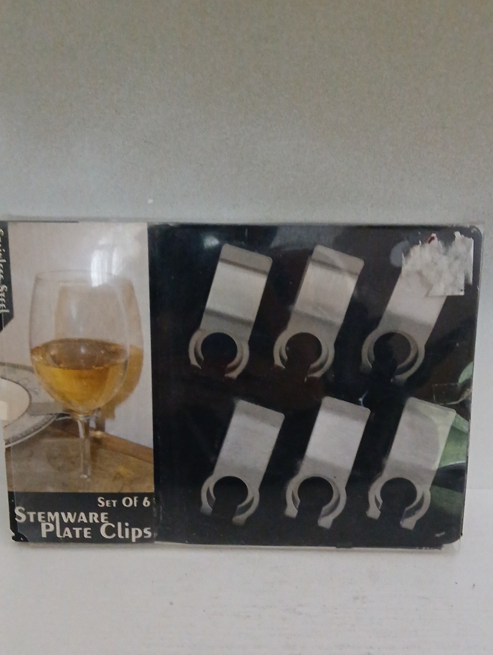 Stemware Plate Clips - Stainless Steel Set of 6